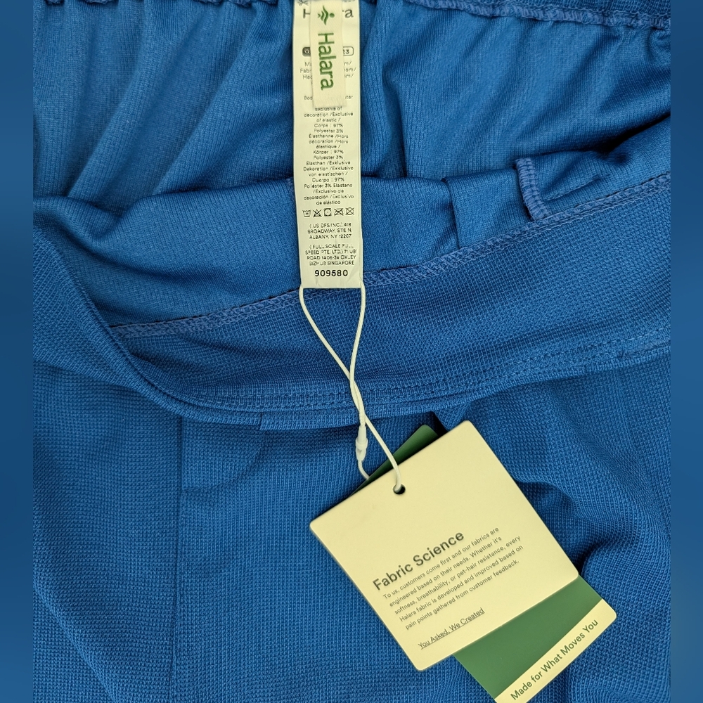 Halara Flex High Wasted Wide Leg Waffle Work Pants In Blue Size XL Tall Pull On - Picture 3 of 8